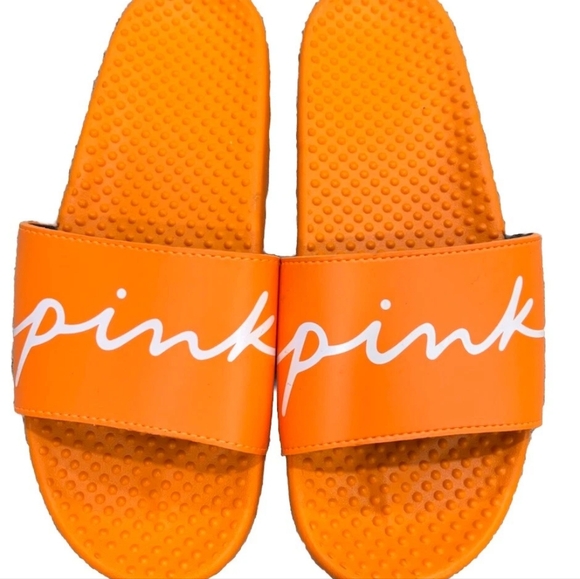 Victoria's Secret Pink Slides In Orange. New With Tags. - Picture 1 of 6